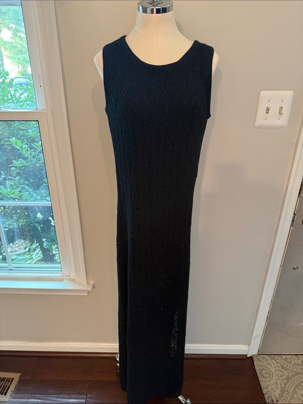 Classic Black Sleeveless Knit Maxi Dress